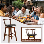 Tabouret de Bar pivotant Costway 30,5, dossier creux en cuir PU rembourré
