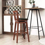 Tabouret de Bar pivotant Costway 30,5, dossier creux en cuir PU rembourré