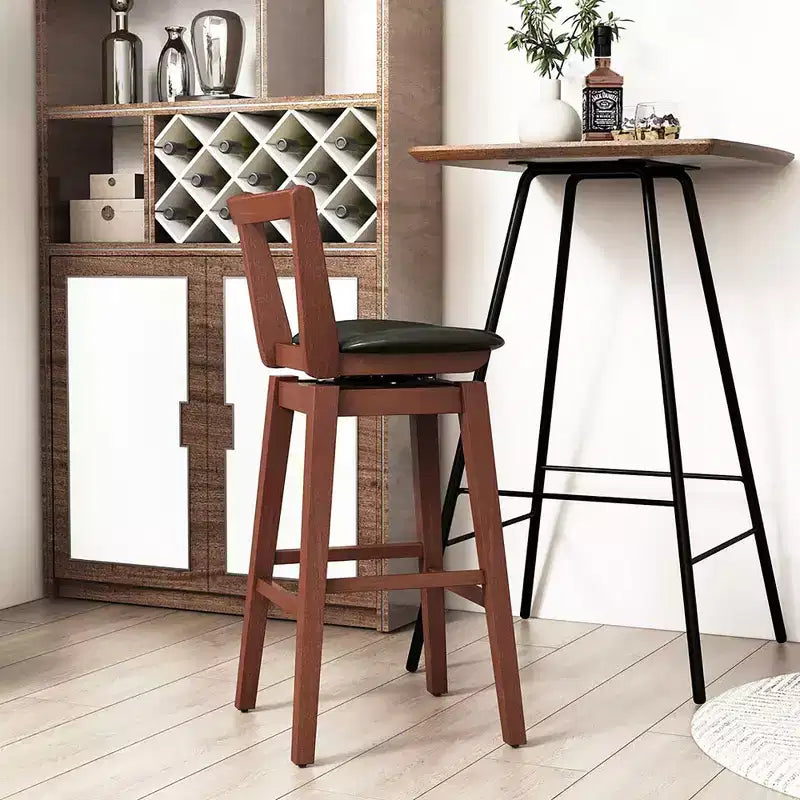 Tabouret de Bar pivotant Costway 30,5, dossier creux en cuir PU rembourré