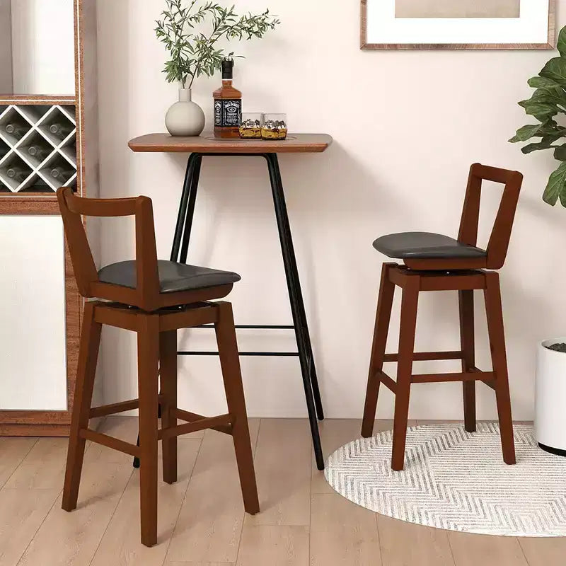 Tabouret de Bar pivotant Costway 30,5, dossier creux en cuir PU rembourré