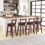 Tabouret de Bar pivotant Costway 30,5, dossier creux en cuir PU rembourré