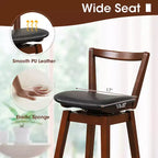 Tabouret de Bar pivotant Costway 30,5, dossier creux en cuir PU rembourré