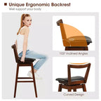 Tabouret de Bar pivotant Costway 30,5, dossier creux en cuir PU rembourré