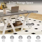 Table basse Costway 40" avec étagère de rangement et pieds en X pour salon ou chambre à coucher