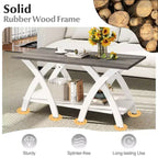 Table basse Costway 40" avec étagère de rangement et pieds en X pour salon ou chambre à coucher