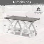 Table basse Costway 40" avec étagère de rangement et pieds en X pour salon ou chambre à coucher