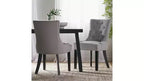 Lot de 2 chaises de salle à manger, chaises d'appoint rembourrées avec dossier capitonné et pieds en bois, chaises contemporaines pour cuisine et salle à manger