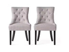 Lot de 2 chaises de salle à manger, chaises d'appoint rembourrées avec dossier capitonné et pieds en bois, chaises contemporaines pour cuisine et salle à manger