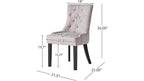Lot de 2 chaises de salle à manger, chaises d'appoint rembourrées avec dossier capitonné et pieds en bois, chaises contemporaines pour cuisine et salle à manger