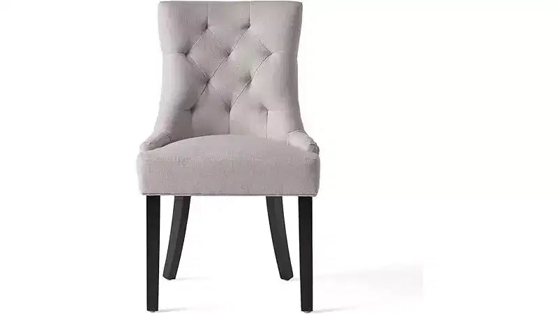 Lot de 2 chaises de salle à manger, chaises d'appoint rembourrées avec dossier capitonné et pieds en bois, chaises contemporaines pour cuisine et salle à manger