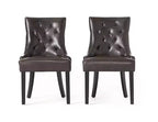 Lot de 2 chaises de salle à manger, chaises d'appoint rembourrées avec dossier capitonné et pieds en bois, chaises contemporaines pour cuisine et salle à manger