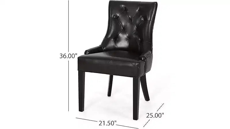Lot de 2 chaises de salle à manger, chaises d'appoint rembourrées avec dossier capitonné et pieds en bois, chaises contemporaines pour cuisine et salle à manger