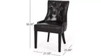 Lot de 2 chaises de salle à manger, chaises d'appoint rembourrées avec dossier capitonné et pieds en bois, chaises contemporaines pour cuisine et salle à manger