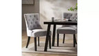 Lot de 2 chaises de salle à manger, chaises d'appoint rembourrées avec dossier capitonné et pieds en bois, chaises contemporaines pour cuisine et salle à manger