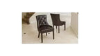 Lot de 2 chaises de salle à manger, chaises d'appoint rembourrées avec dossier capitonné et pieds en bois, chaises contemporaines pour cuisine et salle à manger