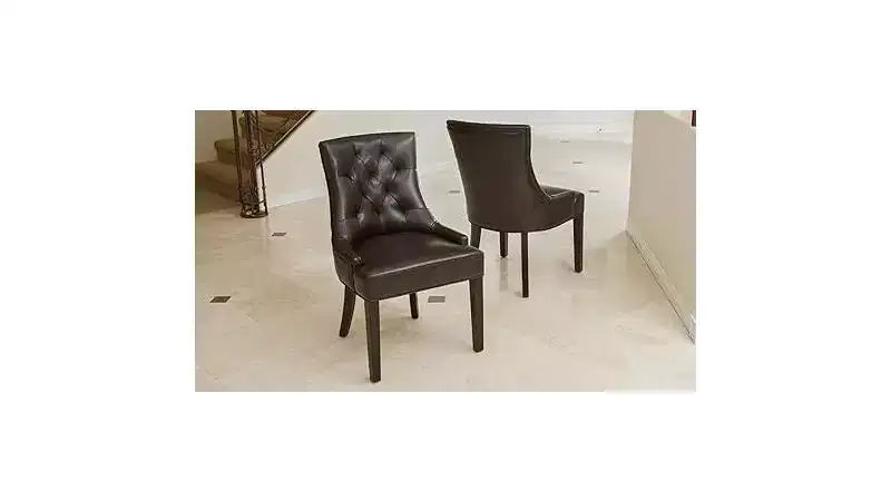 Lot de 2 chaises de salle à manger, chaises d'appoint rembourrées avec dossier capitonné et pieds en bois, chaises contemporaines pour cuisine et salle à manger