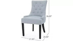 Lot de 2 chaises de salle à manger, chaises d'appoint rembourrées avec dossier capitonné et pieds en bois, chaises contemporaines pour cuisine et salle à manger