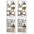 Costway 2PCS 71 Tall Bookcase w/ Drawer Modern Bookshelf w/ 10 Open Cubes Display Rack