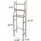 3 - Organisateur de salle de bain à étagères au-dessus des toilettes, support d'angle marron, étagère de rangement pour petites salles de bain
