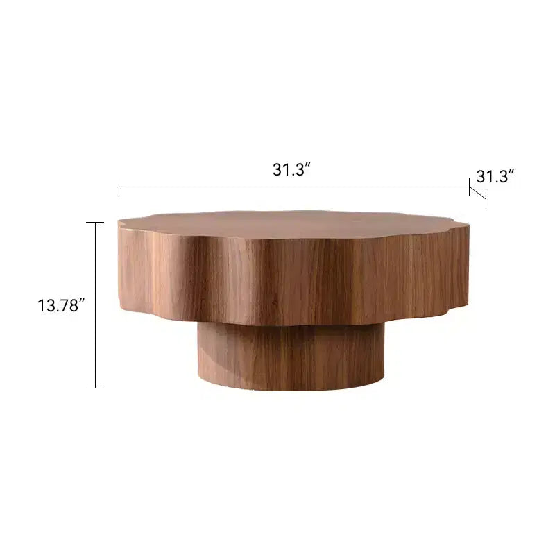 Table basse irrégulière moderne en bois GDFStudio Riven avec rangement ouvert