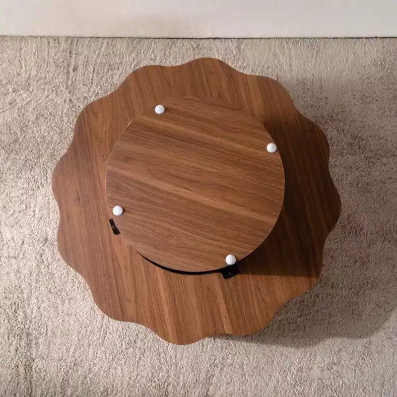 Table basse irrégulière moderne en bois GDFStudio Riven avec rangement ouvert