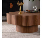 Table basse irrégulière moderne en bois GDFStudio Riven avec rangement ouvert