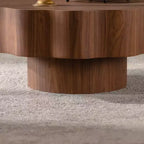 Table basse irrégulière moderne en bois GDFStudio Riven avec rangement ouvert