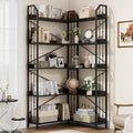 Garvee Corner Bookshelf Industrial Corner Bookcase, l Shaped Bookshelf 5 Tier/7 Tier Corner Shelf with Beaded Design and Adjustable Feet