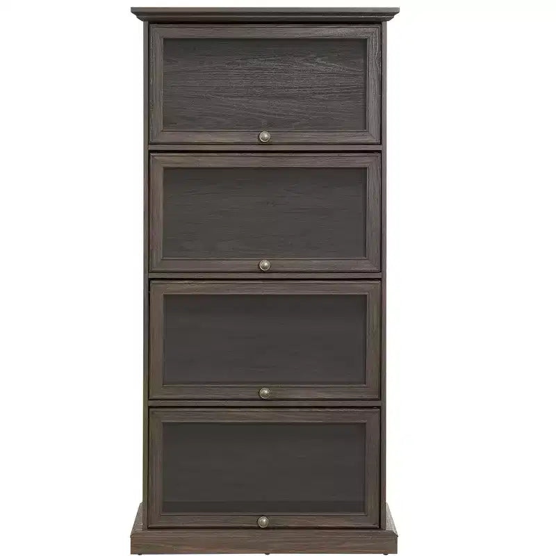 Vitrine en verre à 4 niveaux Homy Casa avec portes relevables pour salon, entrée ou bureau
