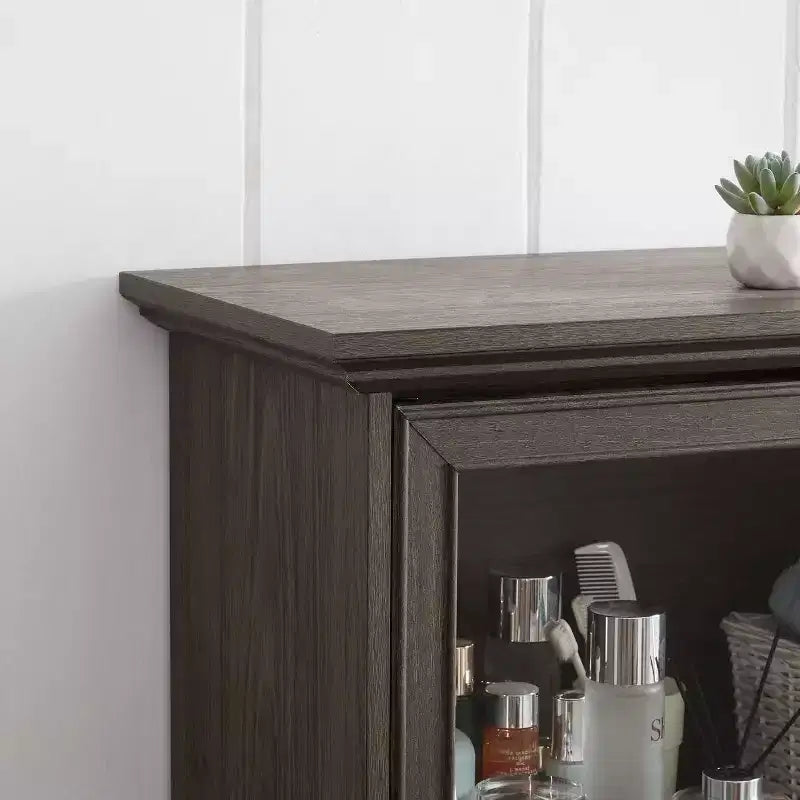 Vitrine en verre à 4 niveaux Homy Casa avec portes relevables pour salon, entrée ou bureau