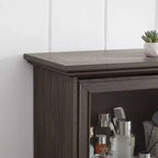 Vitrine en verre à 4 niveaux Homy Casa avec portes relevables pour salon, entrée ou bureau