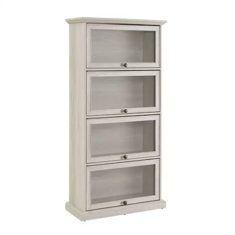 Vitrine en verre à 4 niveaux Homy Casa avec portes relevables pour salon, entrée ou bureau