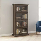 Vitrine en verre à 4 niveaux Homy Casa avec portes relevables pour salon, entrée ou bureau