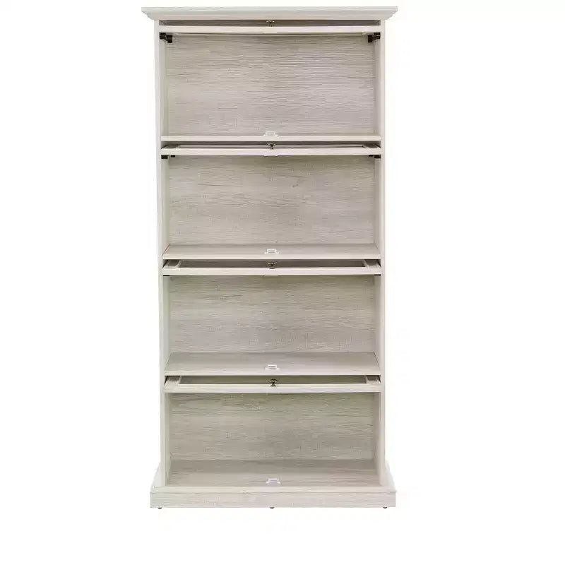 Vitrine en verre à 4 niveaux Homy Casa avec portes relevables pour salon, entrée ou bureau
