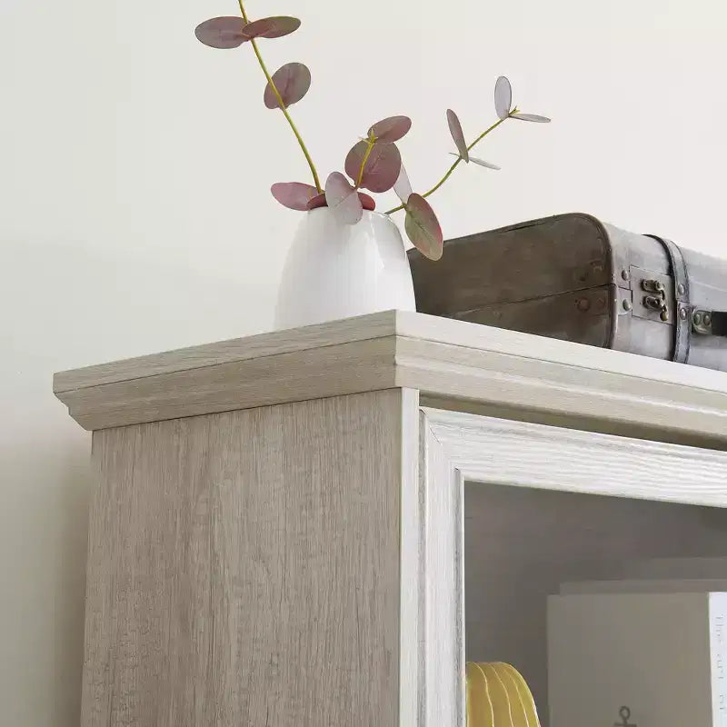 Vitrine en verre à 4 niveaux Homy Casa avec portes relevables pour salon, entrée ou bureau