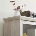 Vitrine en verre à 4 niveaux Homy Casa avec portes relevables pour salon, entrée ou bureau