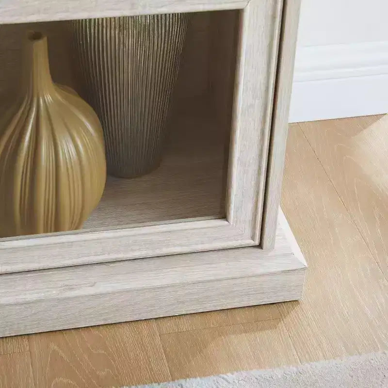 Vitrine en verre à 4 niveaux Homy Casa avec portes relevables pour salon, entrée ou bureau