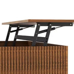 Table basse relevable ronde GDFStudio Lewis Rustic 31,5 avec rangement dissimulé
