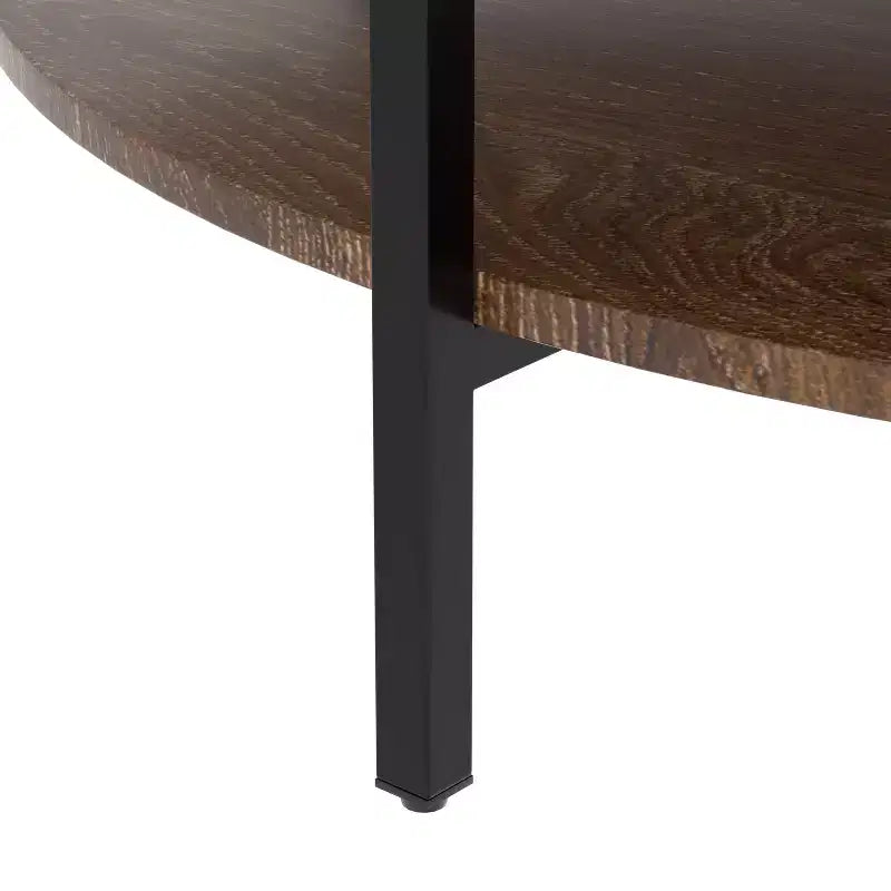 Table basse relevable ronde GDFStudio Lewis Rustic 31,5 avec rangement dissimulé