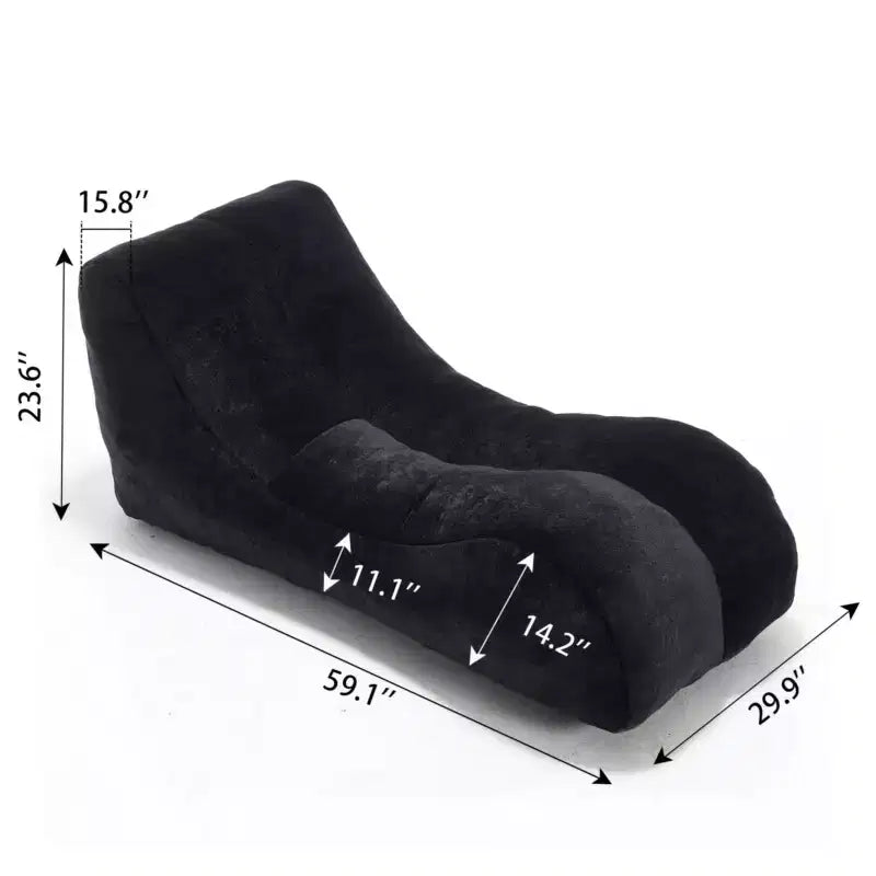 Chaise longue pour le yoga, fauteuil déhoussable en forme de S, chaise longue confortable remplie d'éponge douce, canapé de lecture sans armature pour salon et chambre à coucher
