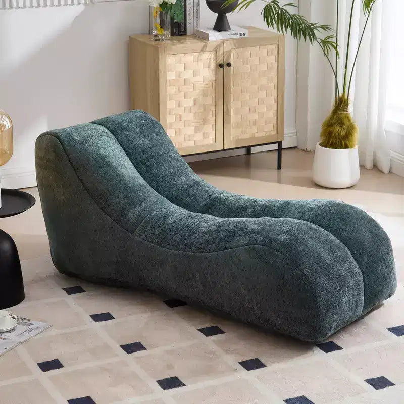 Chaise longue pour le yoga, fauteuil déhoussable en forme de S, chaise longue confortable remplie d'éponge douce, canapé de lecture sans armature pour salon et chambre à coucher