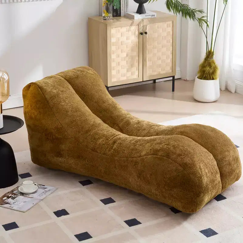 Chaise longue pour le yoga, fauteuil déhoussable en forme de S, chaise longue confortable remplie d'éponge douce, canapé de lecture sans armature pour salon et chambre à coucher
