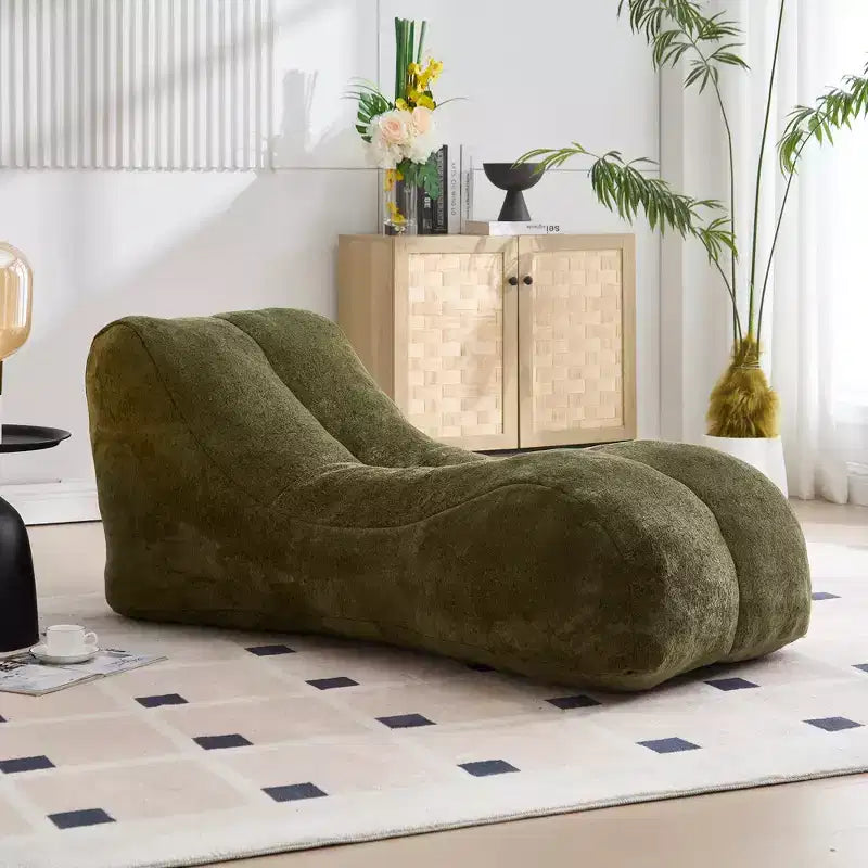Chaise longue pour le yoga, fauteuil déhoussable en forme de S, chaise longue confortable remplie d'éponge douce, canapé de lecture sans armature pour salon et chambre à coucher