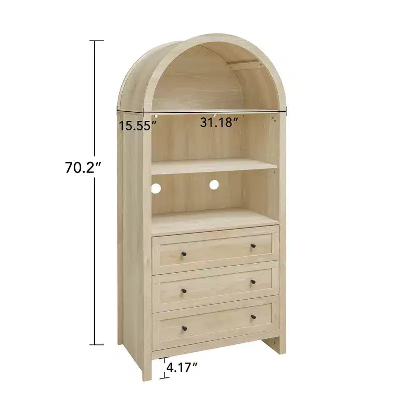 Meuble de rangement/présentoir arqué de 178 cm de haut, armoire de cuisine avec étagères réglables, buffet polyvalent pour salle à manger et salon