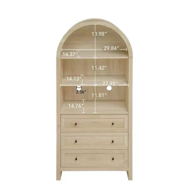 Meuble de rangement/présentoir arqué de 178 cm de haut, armoire de cuisine avec étagères réglables, buffet polyvalent pour salle à manger et salon