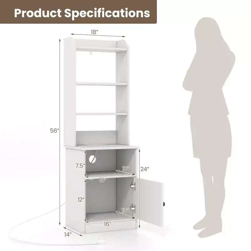 Table de chevet Costway avec étagère et station de charge