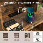 Table de chevet Costway avec étagère et station de charge