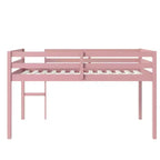 Lit mezzanine double Luxystar avec échelle, plateforme de lit à lattes renforcées pour chambre d'enfant et chambre d'amis