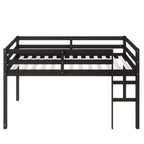 Lit mezzanine double Luxystar avec échelle, plateforme de lit à lattes renforcées pour chambre d'enfant et chambre d'amis