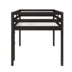 Lit mezzanine double Luxystar avec échelle, plateforme de lit à lattes renforcées pour chambre d'enfant et chambre d'amis